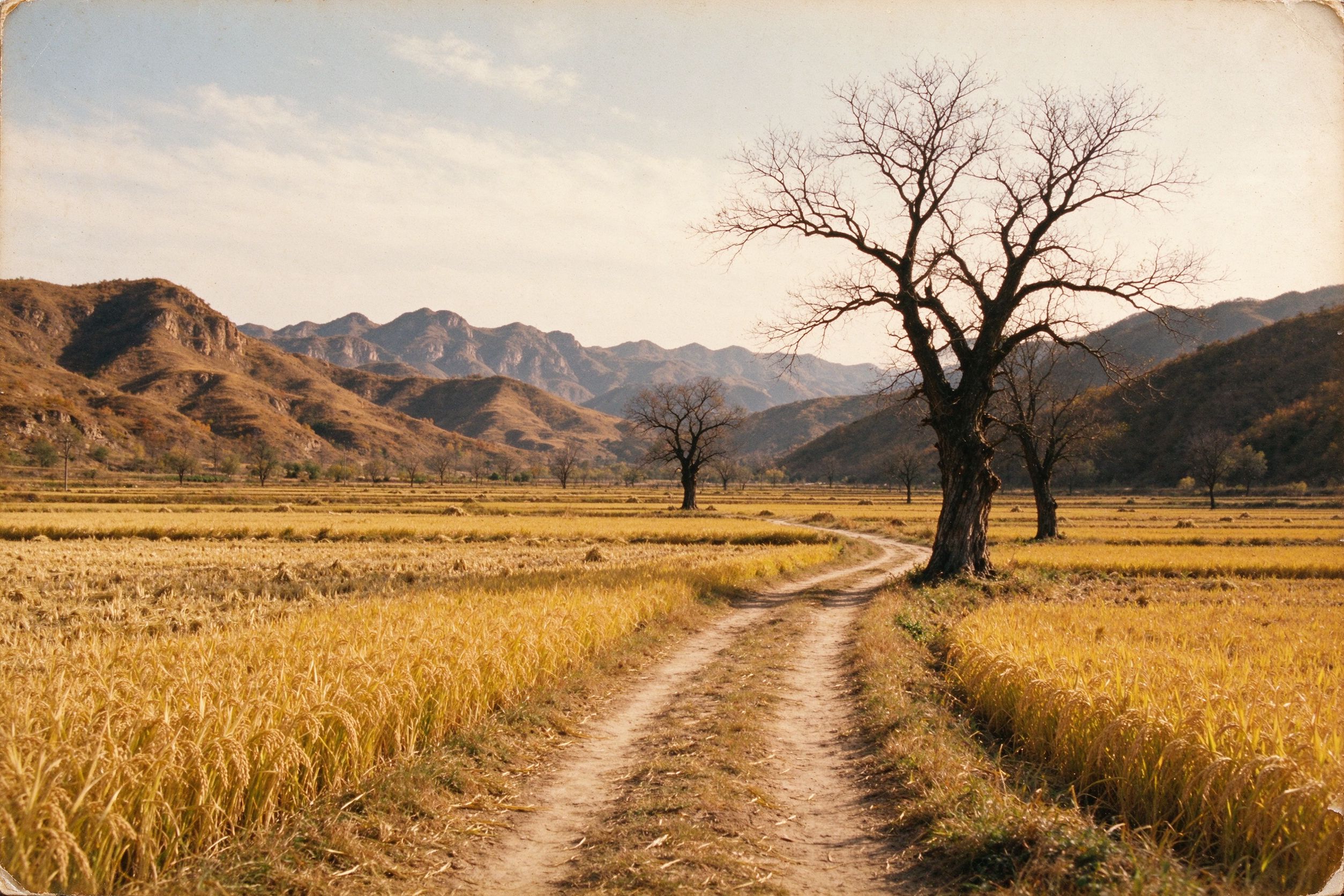 Vintage landscape photograph of mountains