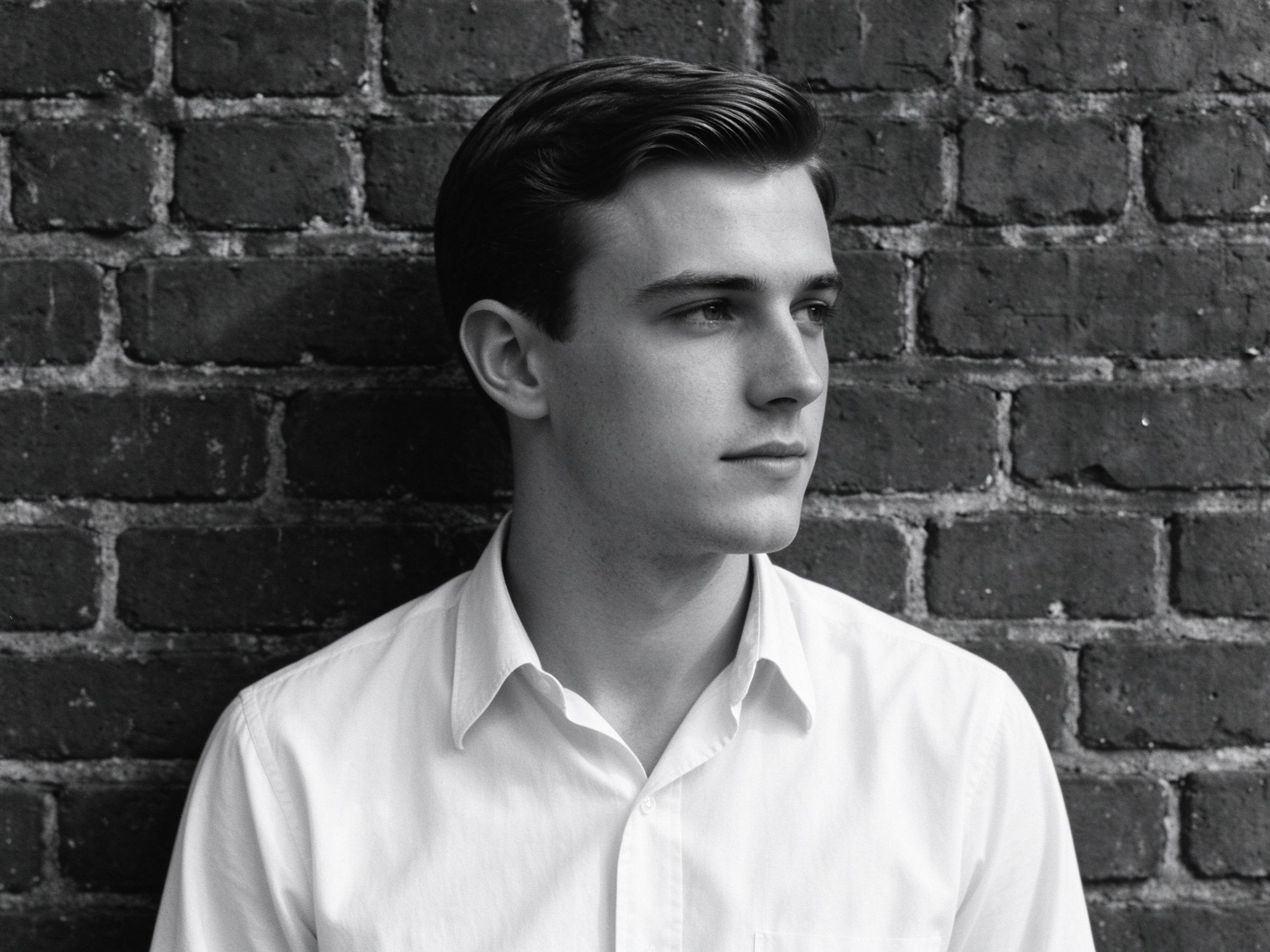 Vintage black and white portrait photograph