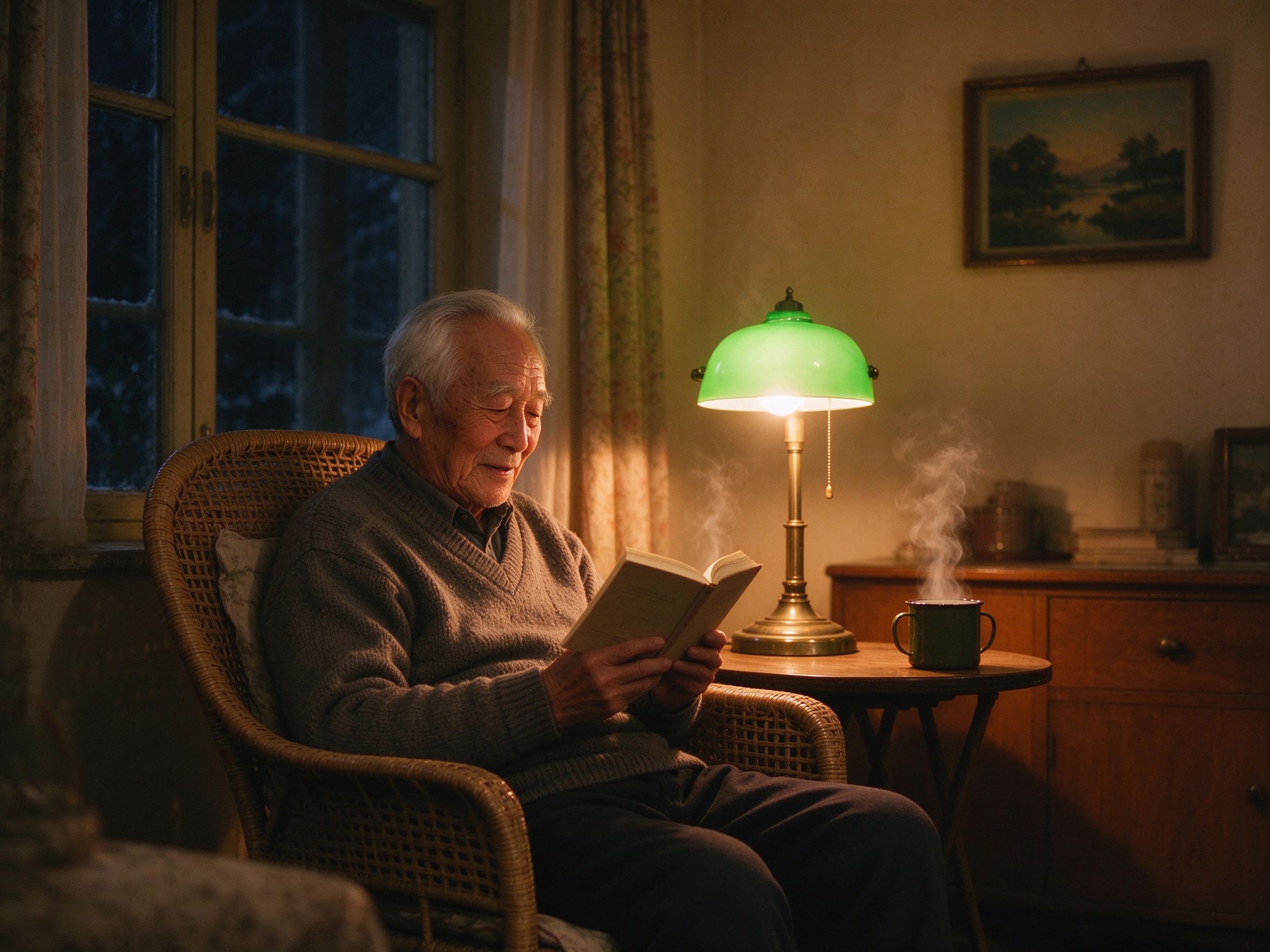 Old photograph under warm indoor light being color balanced