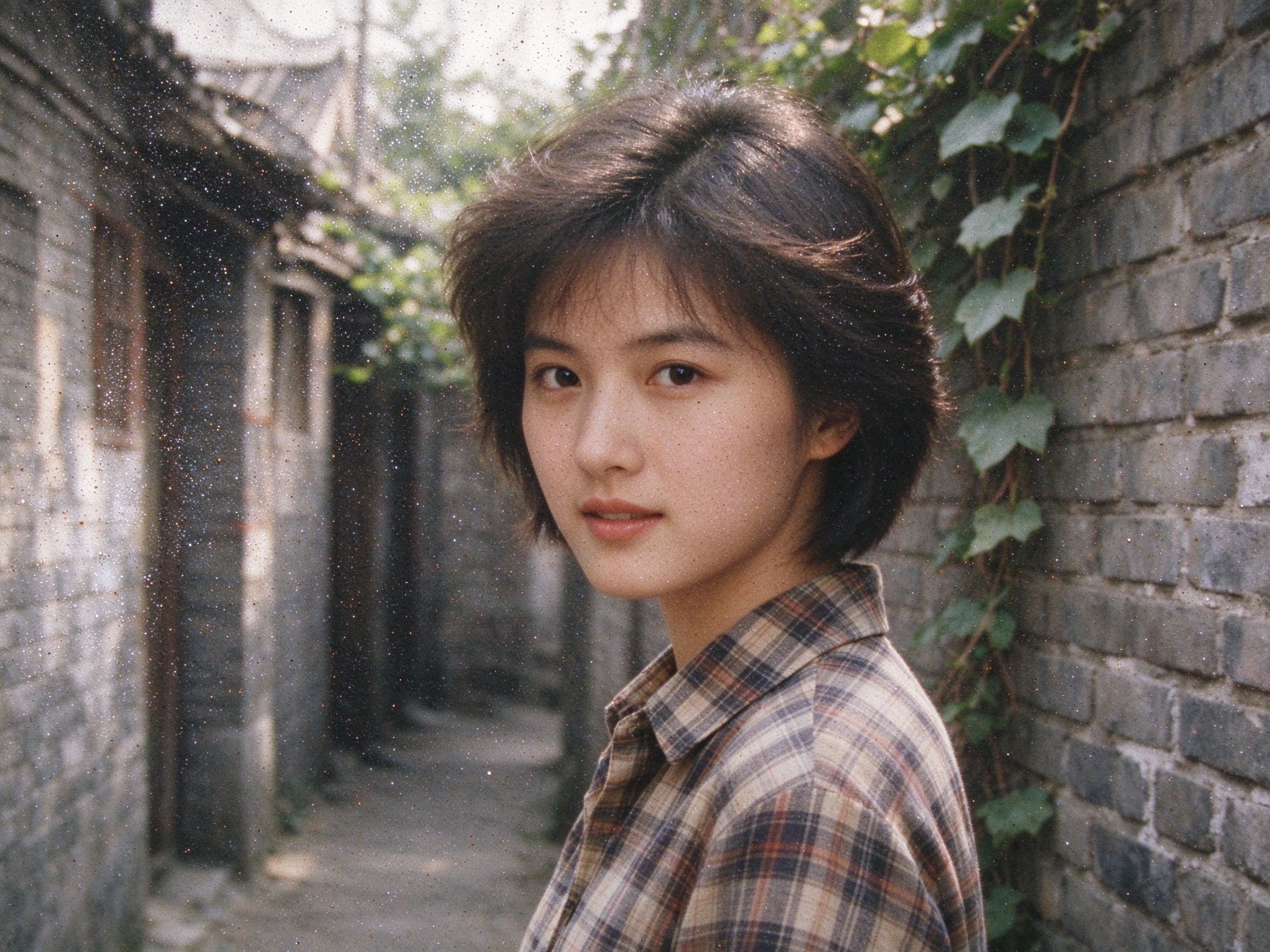 Grainy film photo being denoised